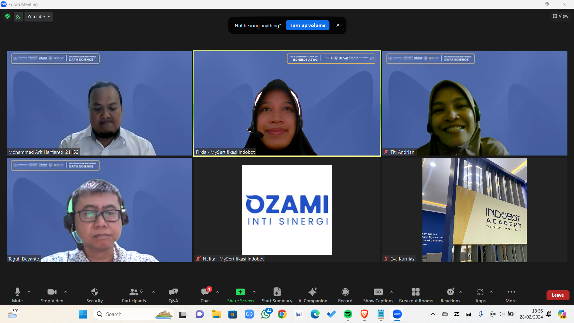 Hari Terakhir Pelatihan Sertifikasi Data Scientist BNSP MySertifikasi